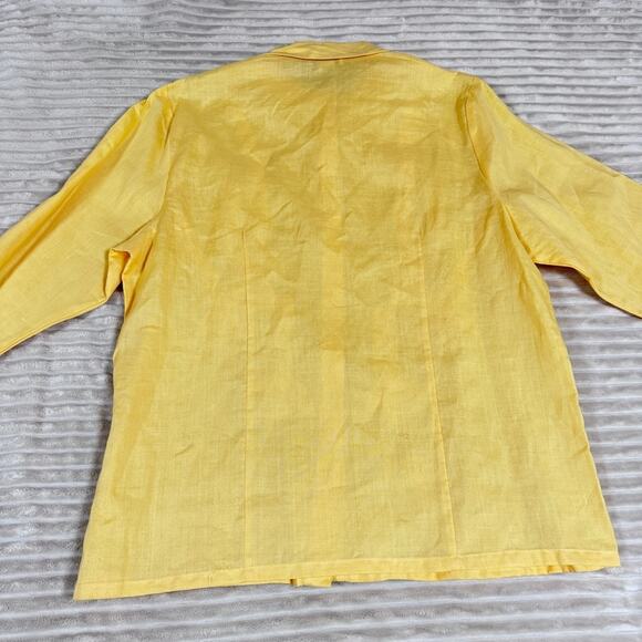 Rene Margo Women’s Button Up Shirt 100% Ramie with Mother of Pearl Buttons Sz XL - Picture 2 of 8